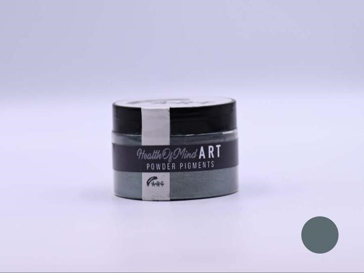 Health of Mind Art Gunmetal Green 50g Pearlescent Mica Powder for Epoxy Resin in use on a river table
