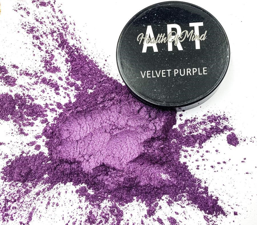 Health of Mind Art Velvet Purple Pearlescent Mica Powder ideal for epoxy resin projects