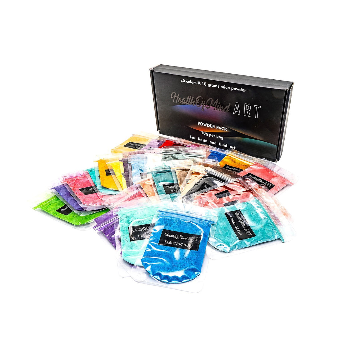 Assorted Colour Pack Pearlescent Pigment Mica Powders for Epoxy Resin - Homogeneous mixture of colourful powders for resin art