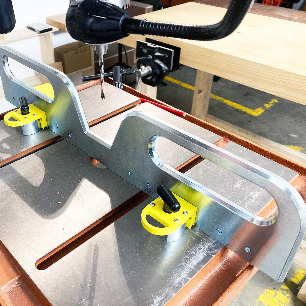 Magswitch Drill Press Fence Pro Steel Magnetic 533 x 109mm, side view showing high-quality steel construction