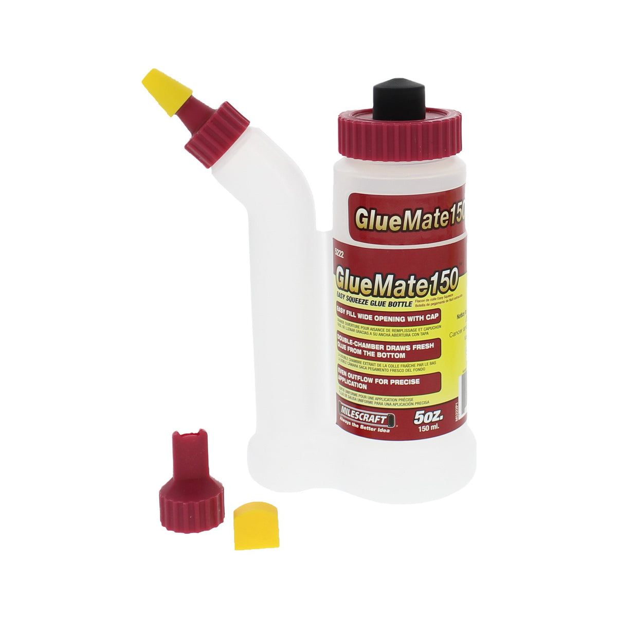 Milescraft GlueMate150 150mL glue dispenser bottle with double chamber for easy, mess-free application