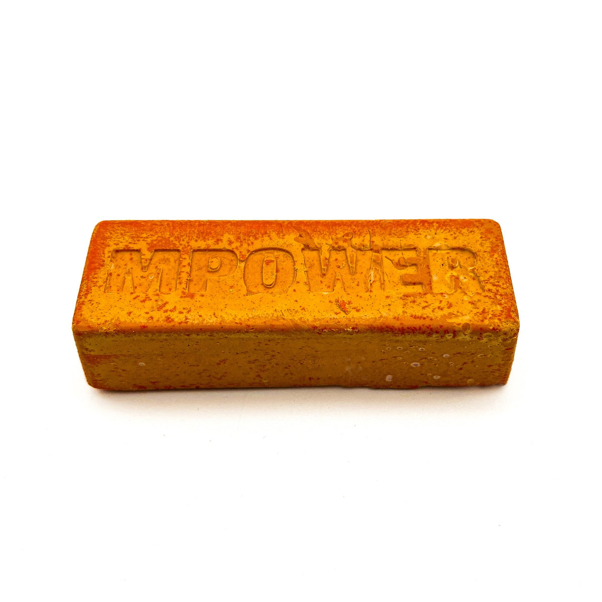 MPOWER Abrasive Wax 1800 Grit on Leather Strop - Orange blend for razor-sharp edge tools