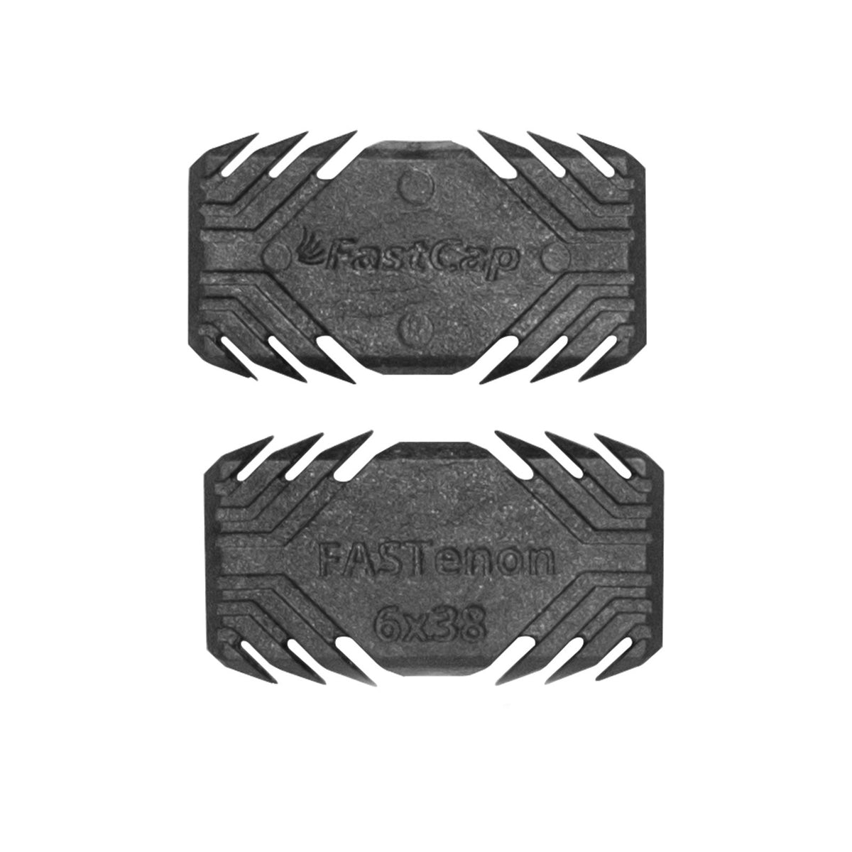 FastCap Pack of 100 FASTenon Plastic Domino Joiners with secure fit plastic barbs in close-up view