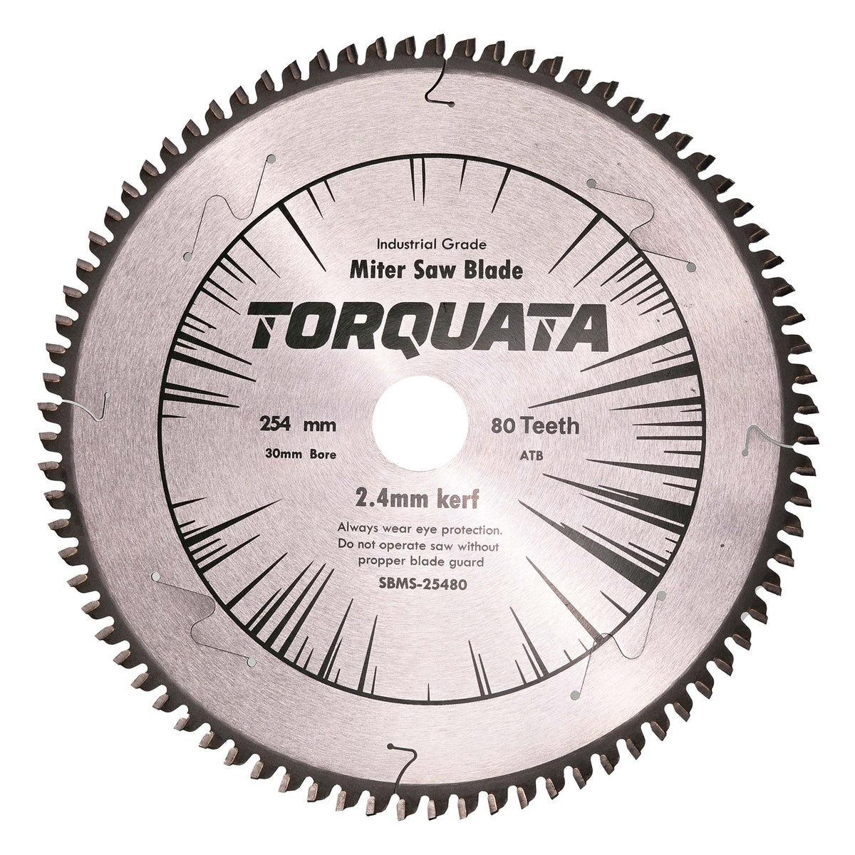 Torquata 254mm fine finish circular saw blade for mitre saws cutting wood, chipboard, and MDF