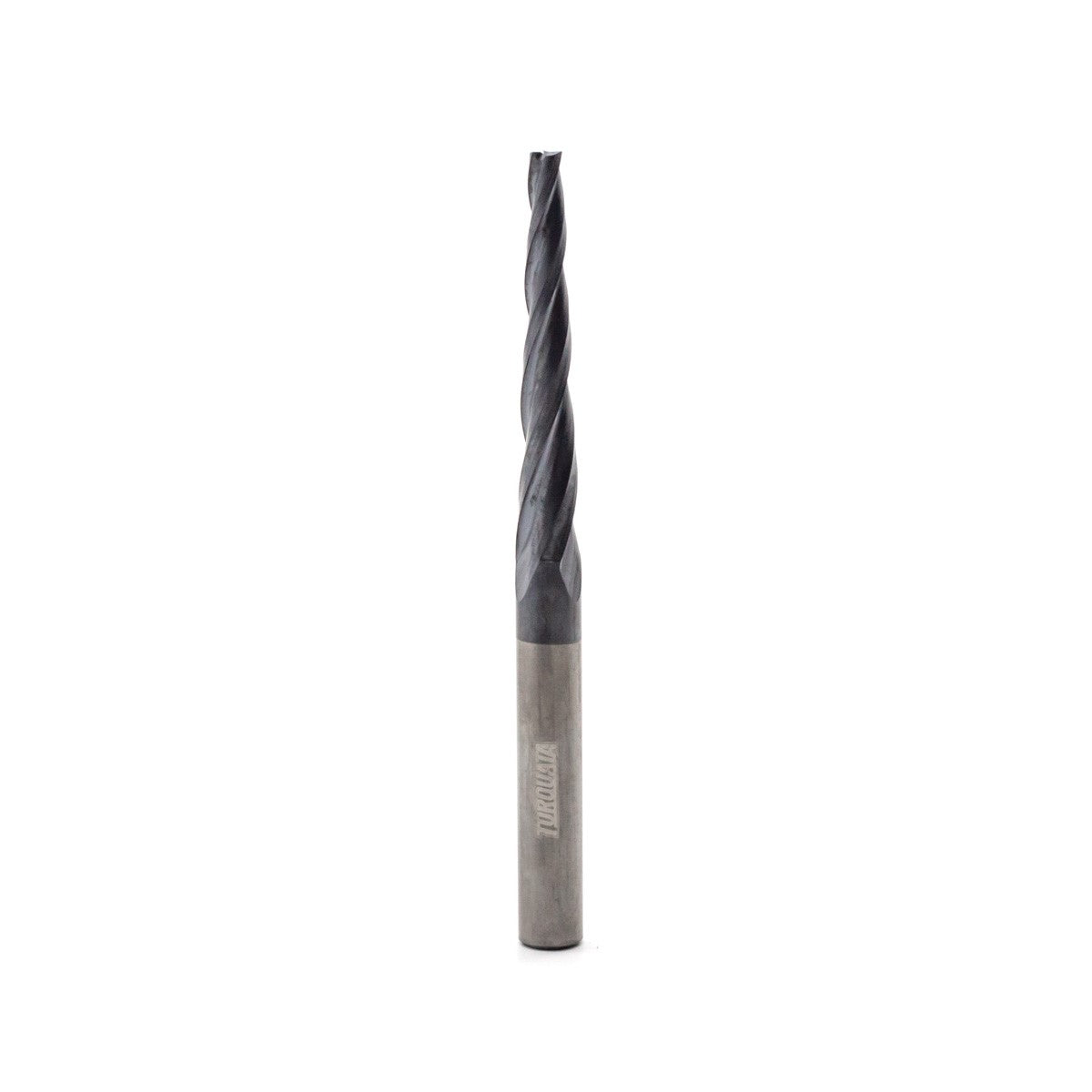Torquata Triple Flute Long Spiral Upcut ZrN Coated Router Bit in action on CNC machine