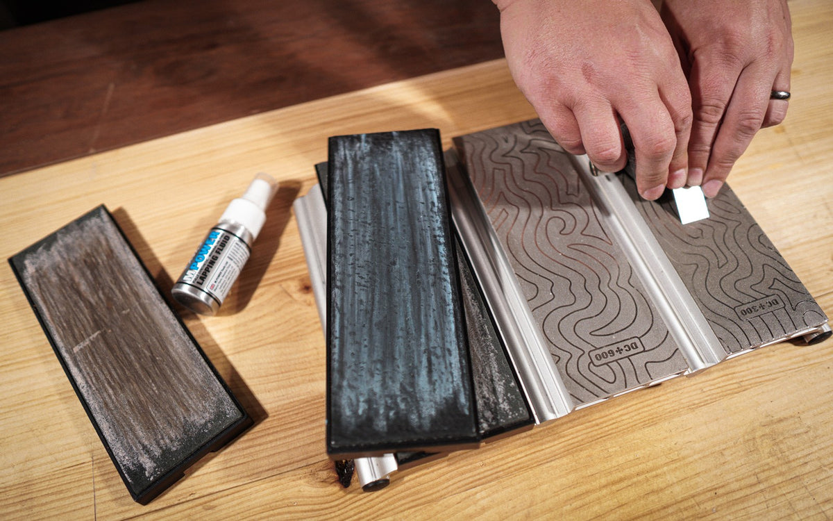 MPOWER Triple Diamond Sharpening Station with Strops, complete woodworking tool set in Australian English