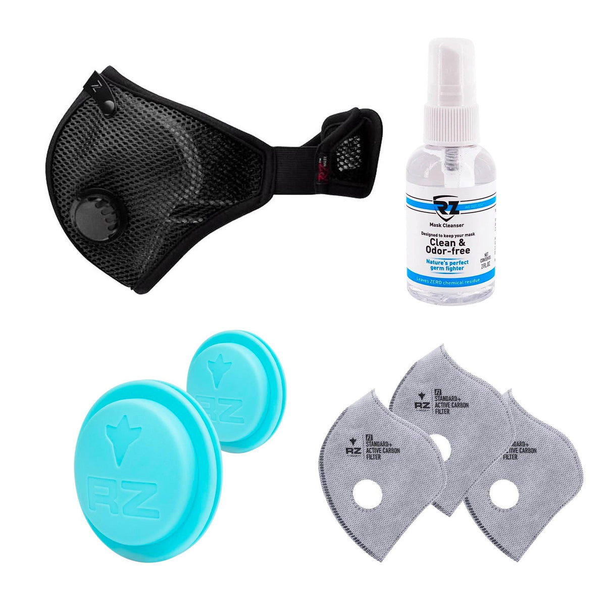 RZMask M2 Dust Face Mask in Black with Filter Valves for Woodworking