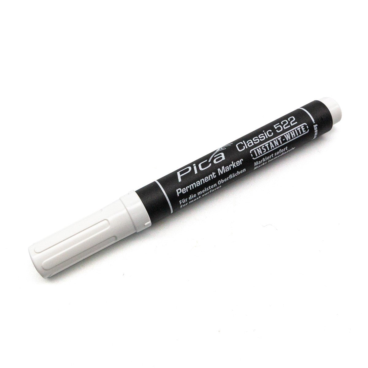 Pica Classic 522 white marker with 1-4mm bullet tip, ideal for dark surfaces