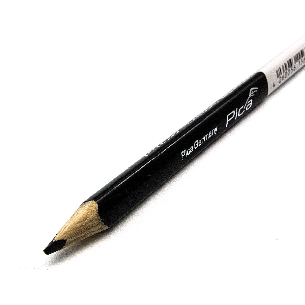 Pica Classic 546 Black & White Pencil with 2B Lead, showing both sides of the pencil