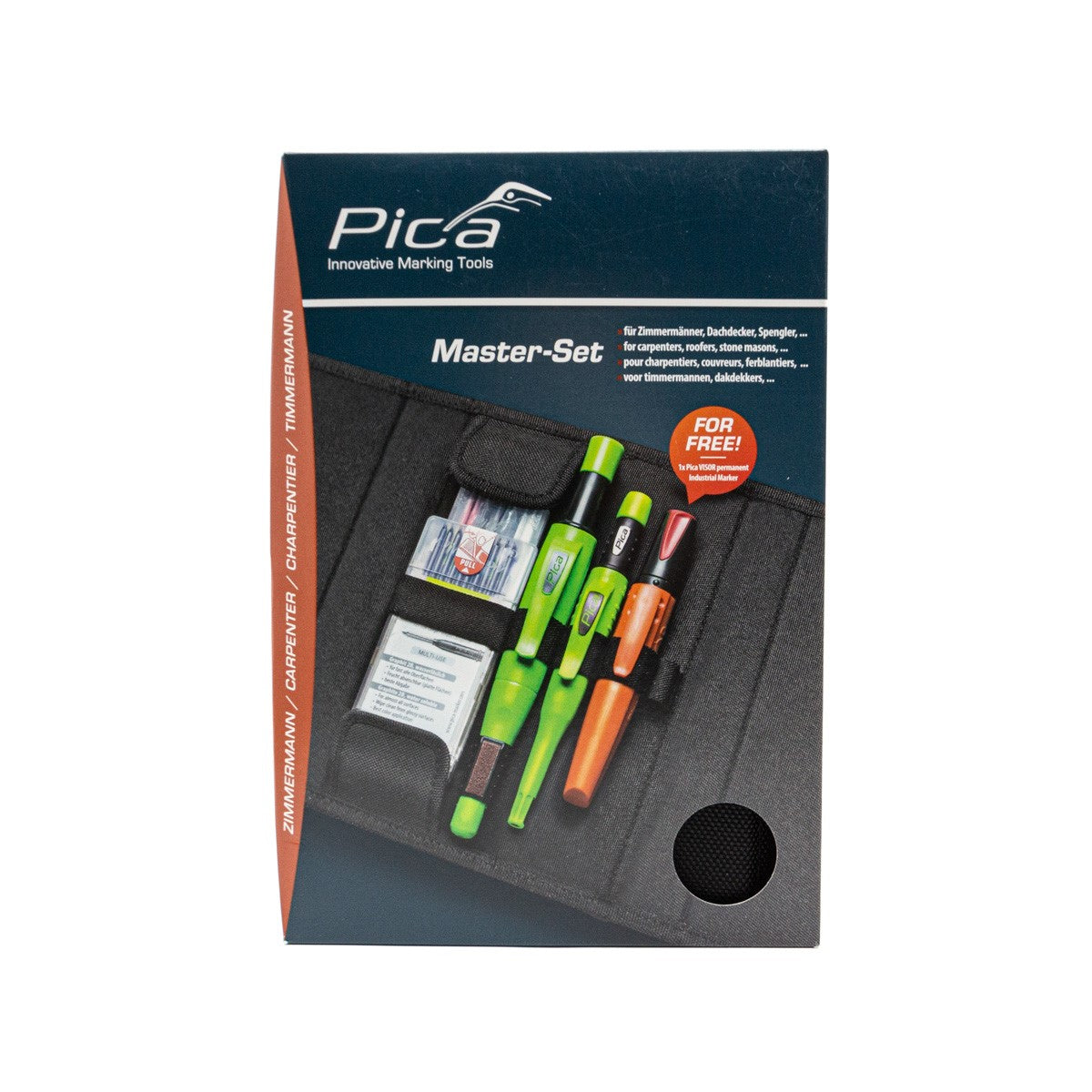 Pica 5-Piece Master Carpenters Marking Set with Protective Case tools in a protective case