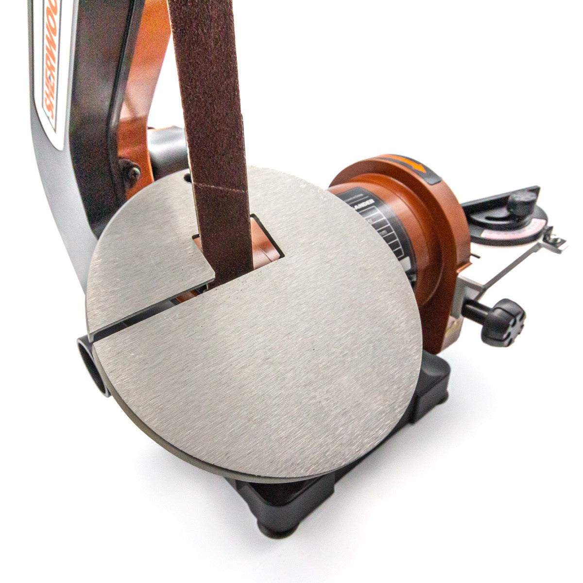 Sherwood 1 x 5in Benchtop Vertical Belt and Disc Sander Linisher 250W in workshop setting