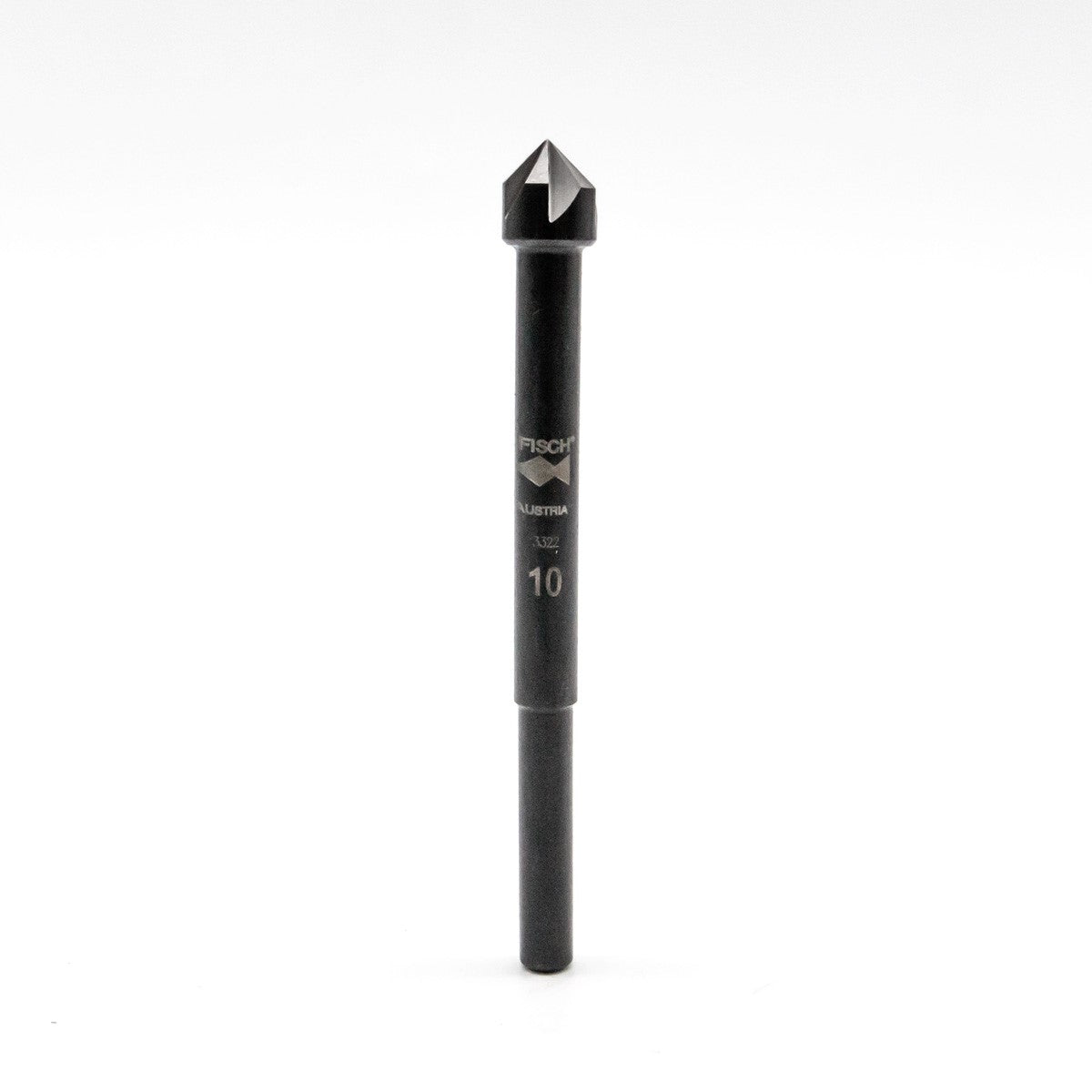 Fisch Rose Head Countersink Drill Bits in hardened steel for chamfering drilled holes. Ideal for woodworking enthusiasts and pros