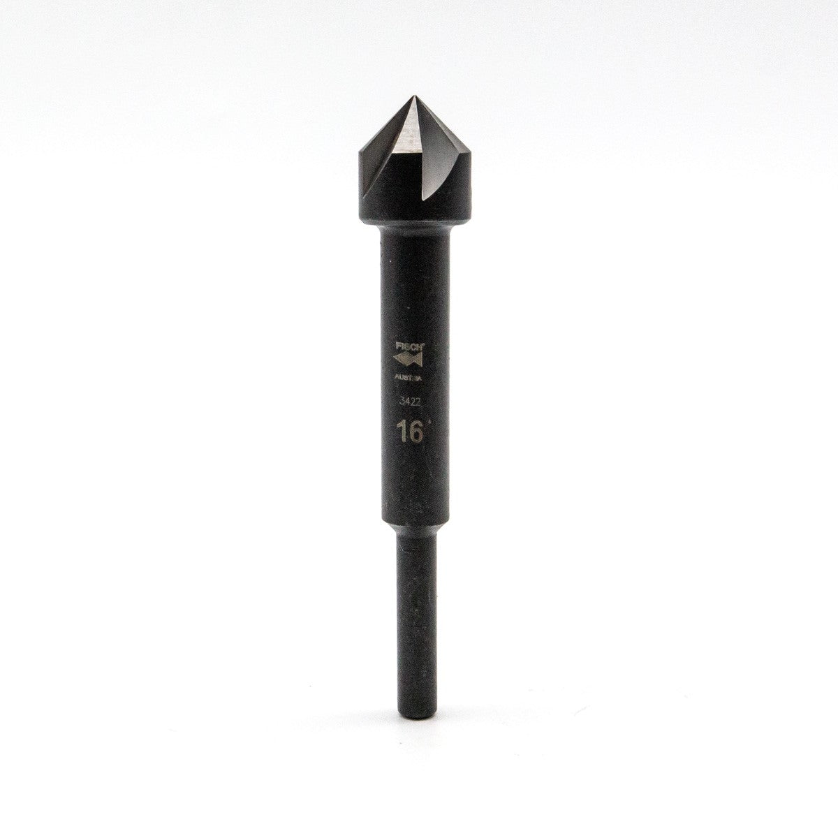 Fisch Rose Head Countersink Drill Bits in use on hardwood surface