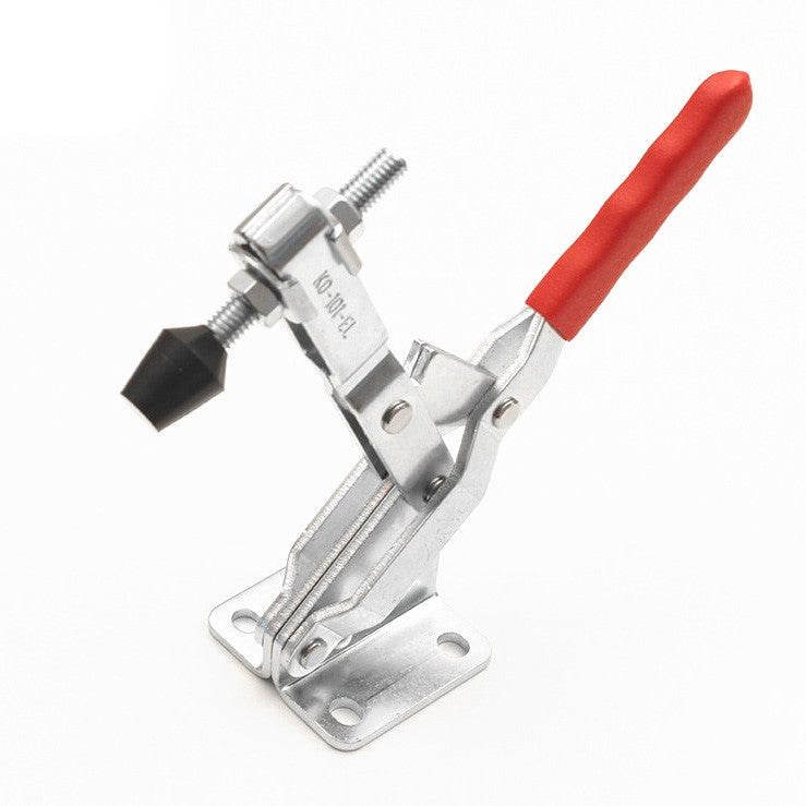 80mm reach vertical toggle clamp mounted on a workbench
