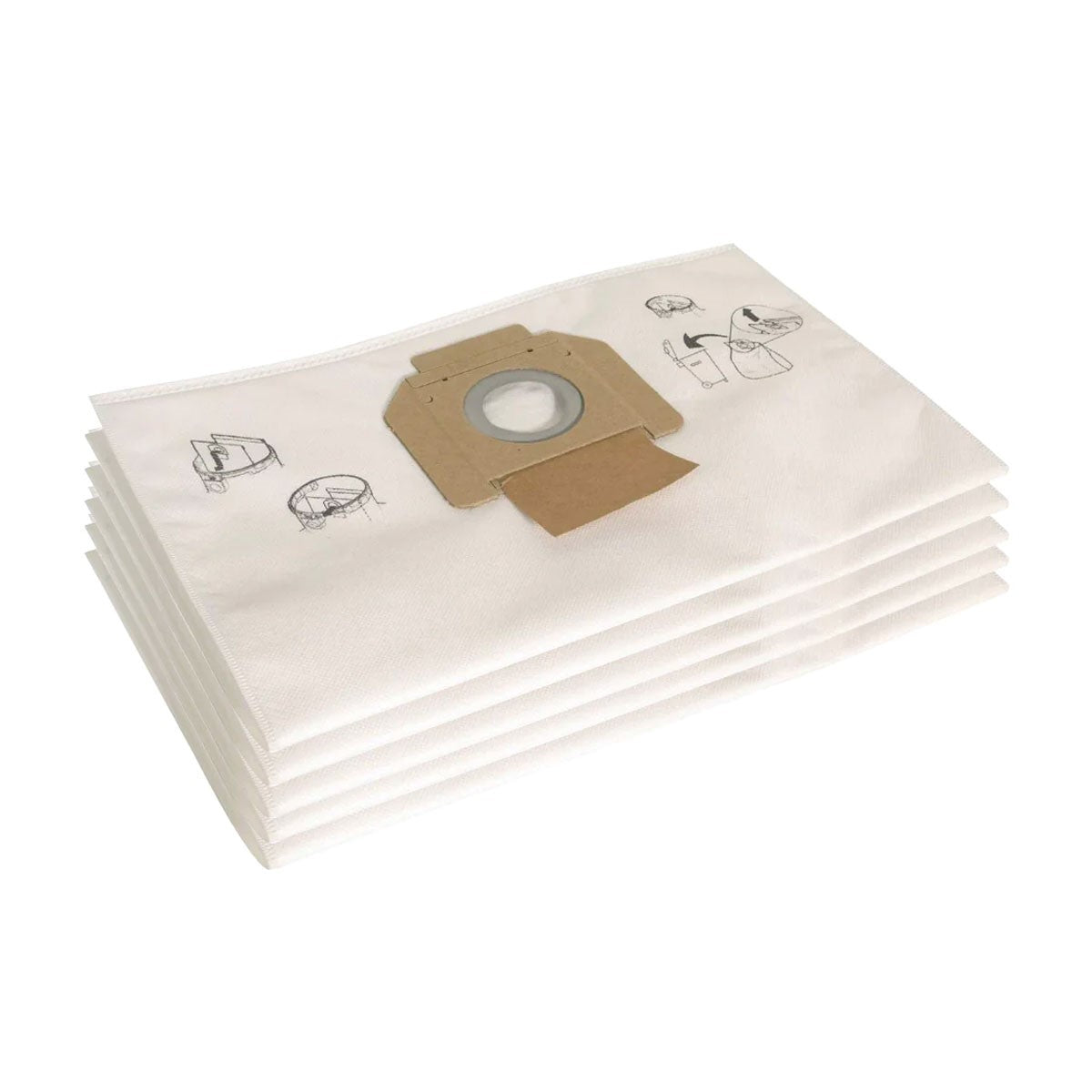 Mirka DE-1230 Fleece Dust Bag 5 Pack for Dust Extractor