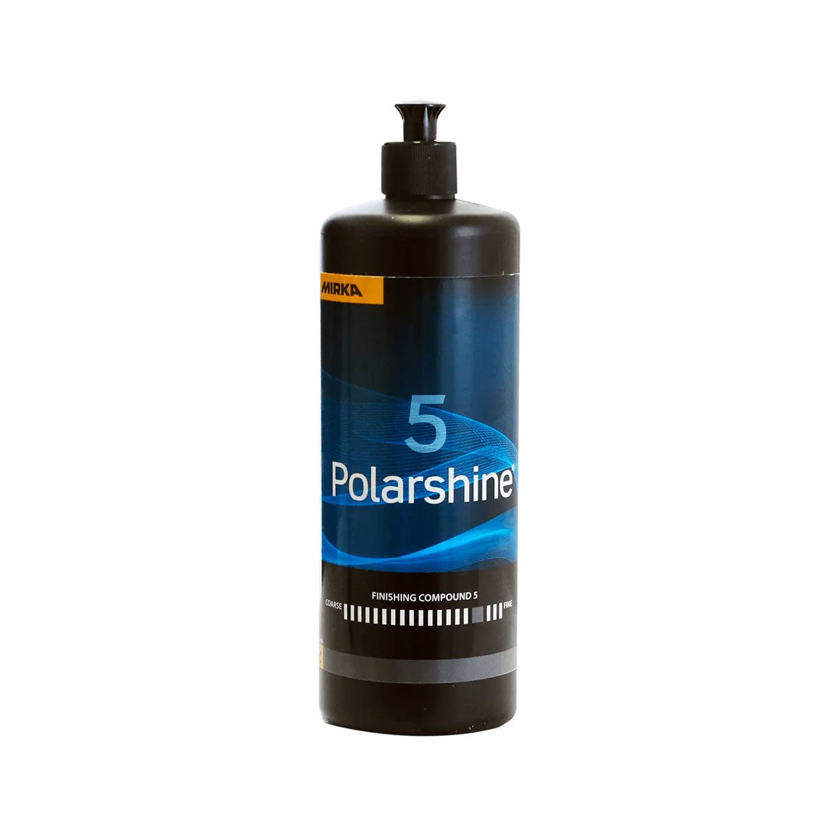 Mirka Polarshine 5 Finishing Compound 250ml in action on wood surface