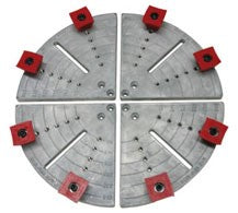 Vicmarc Bowl Jaws for VM 90/100 showing soft plastic stoppers mounted for secure bowl re-chucking