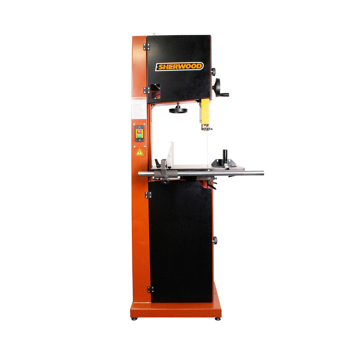 Sherwood 14in Deep Rip Bandsaw in action, ideal for demanding resawing tasks