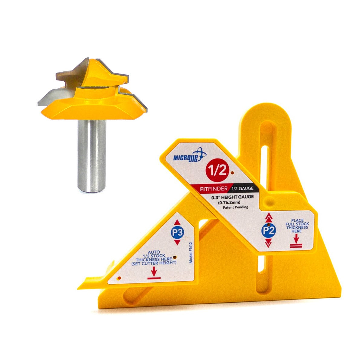 Microjig Lock Mitre Bit & Fitfinder Jig Kit in action, creating precise and strong lock mitre joints