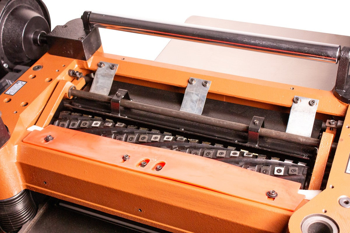 Sherwood 20in Industrial Thicknesser with helical cutterhead for precise woodworking