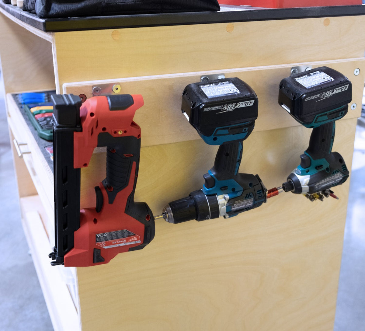FastCap TLC Tool Bench Mount hanging tools on vertical surface