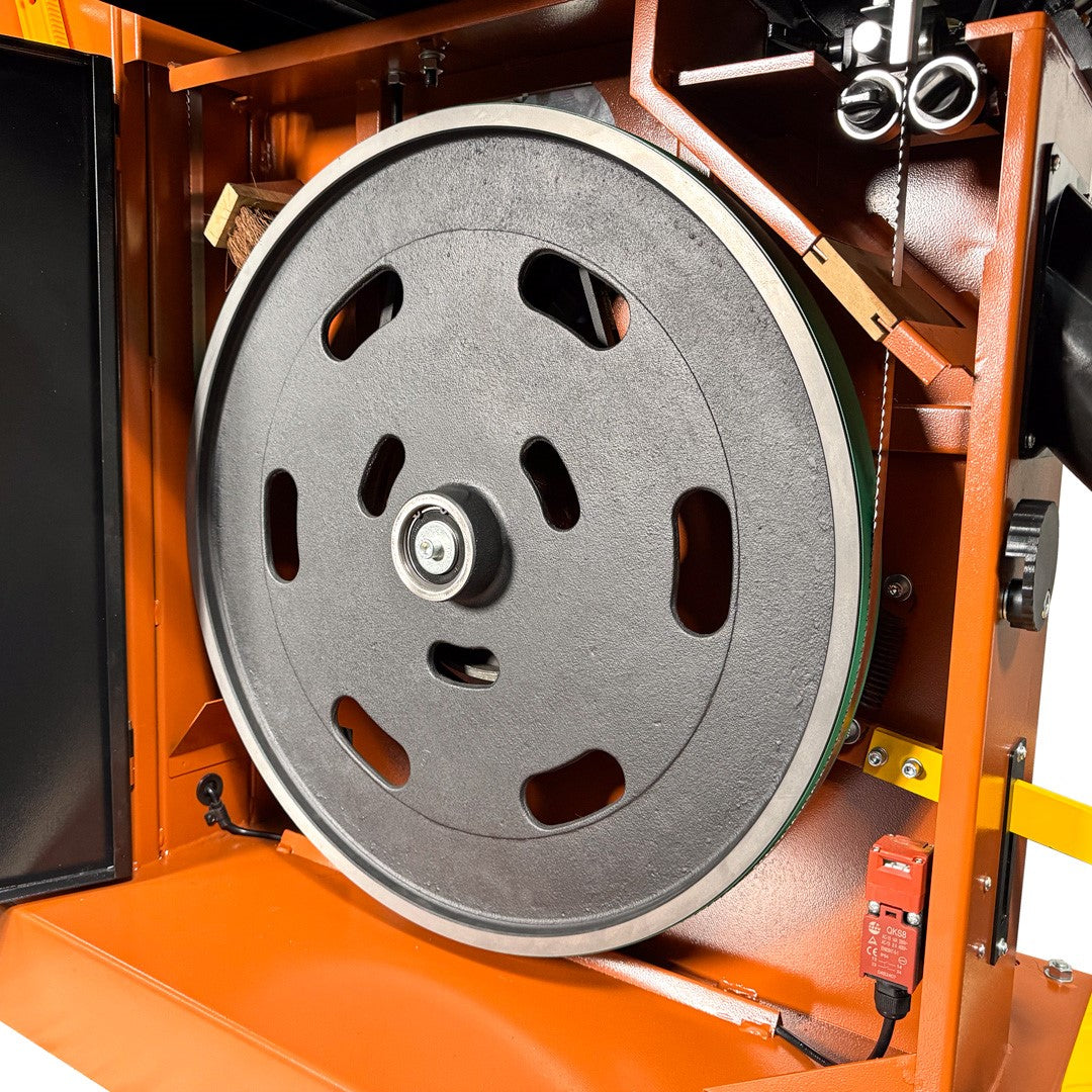 Sherwood 24in 5HP Industrial Bandsaw - Side view showing sturdy construction and large cutting capacity