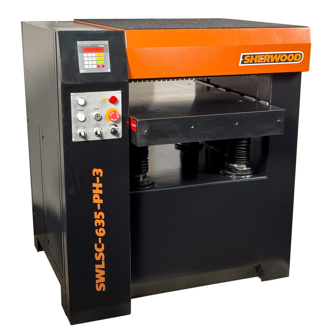 Sherwood 25in Euro Style Thicknesser with Helical Cutterhead in action