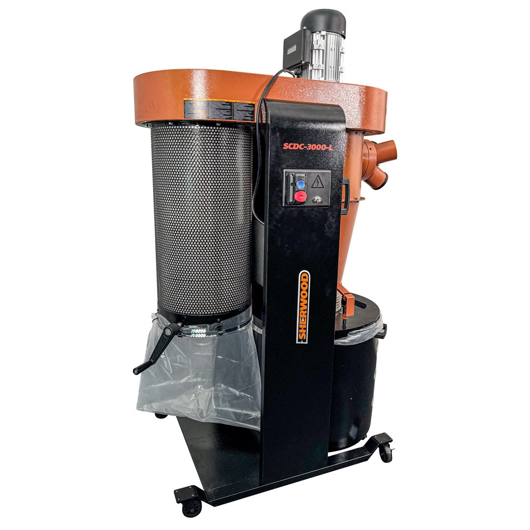 Sherwood Cyclone Dust Extractor 2.5HP - Two-Stage Collection 1200CFM - Powerful dust extraction for woodworking workshops