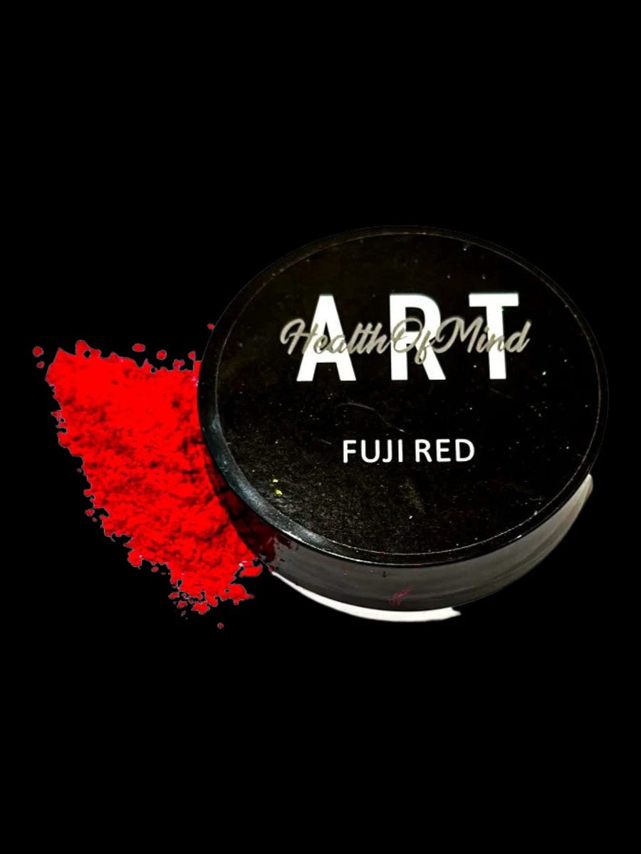 Vibrant Australian Fuji Red neon pigment powder for epoxy resin in 50g jar