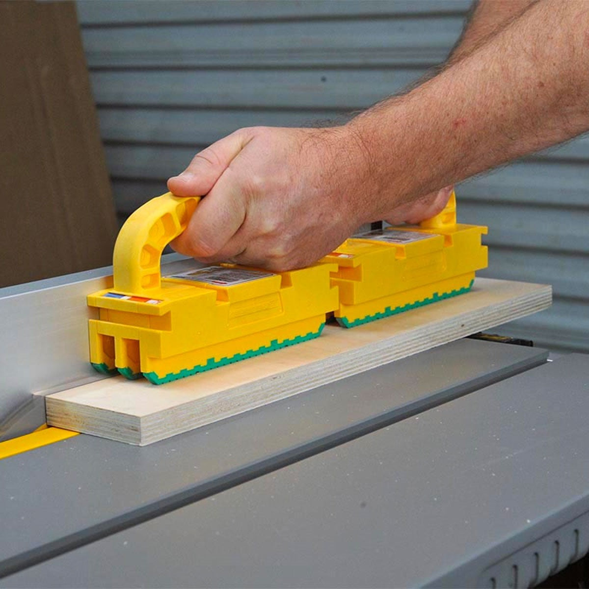 MicroJig GRR-Ripper 2GO set of 2 in use on table saw - Australian woodworking tools store