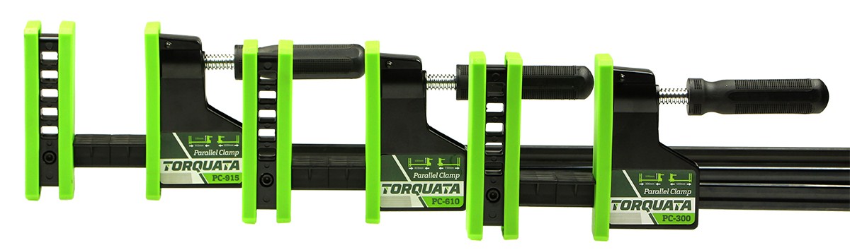 Torquata Parallel Clamp 610mm Capacity Panel Clamp in use on woodworking project