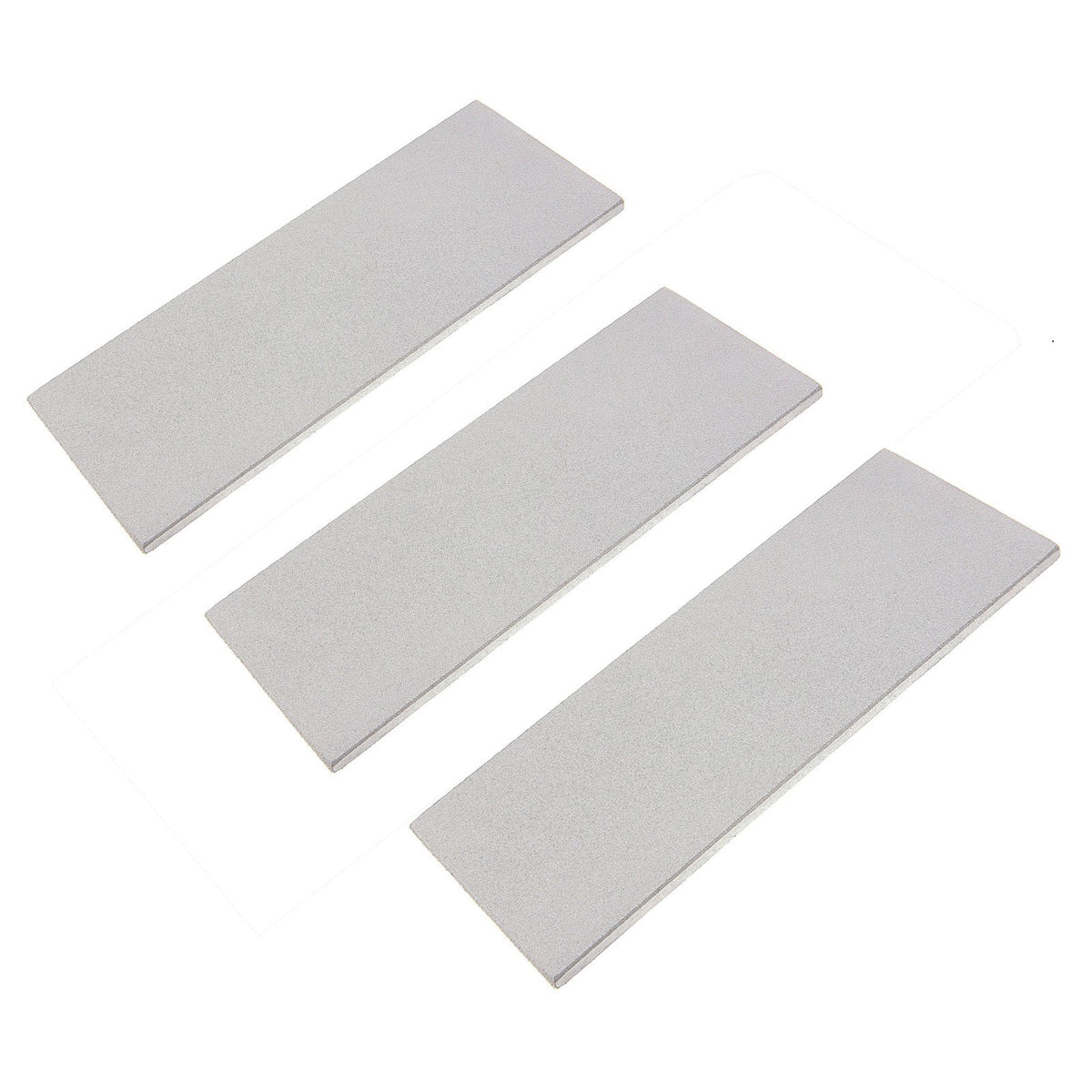 Eze-Lap Set of 3 Diamond Sharpening Stones on Wooden Workbench