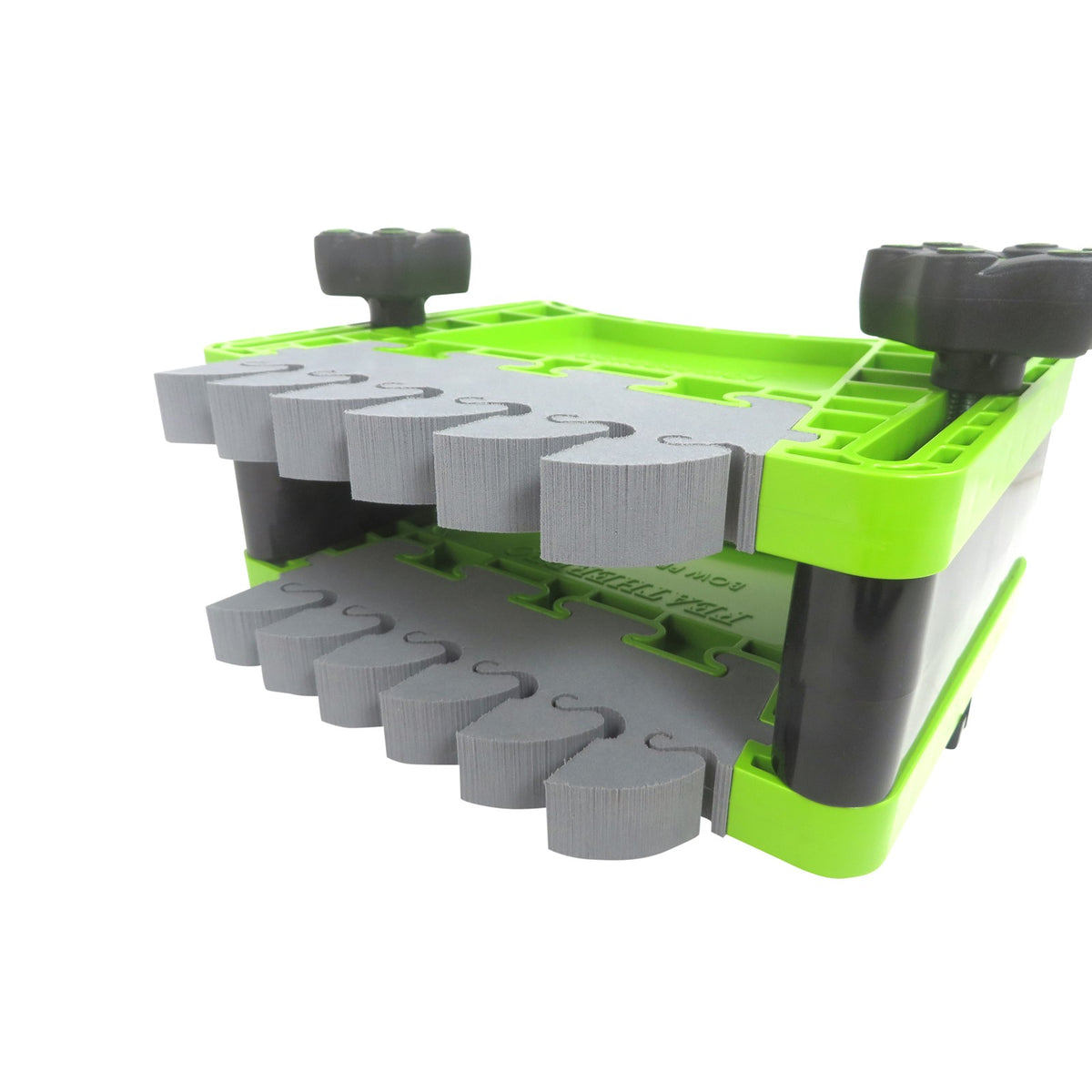 BOW Products FeatherDUO Featherboard Safety System Twin Pack Stackable in use on a table saw