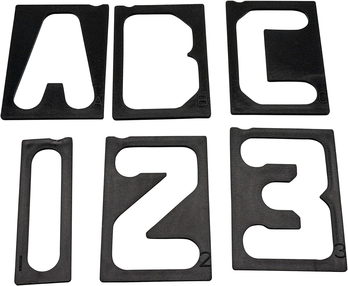 Milescraft 2 1/2" Horizontal Character Template Set for Routing with A to Z, 0-9, period, and quotation mark templates
