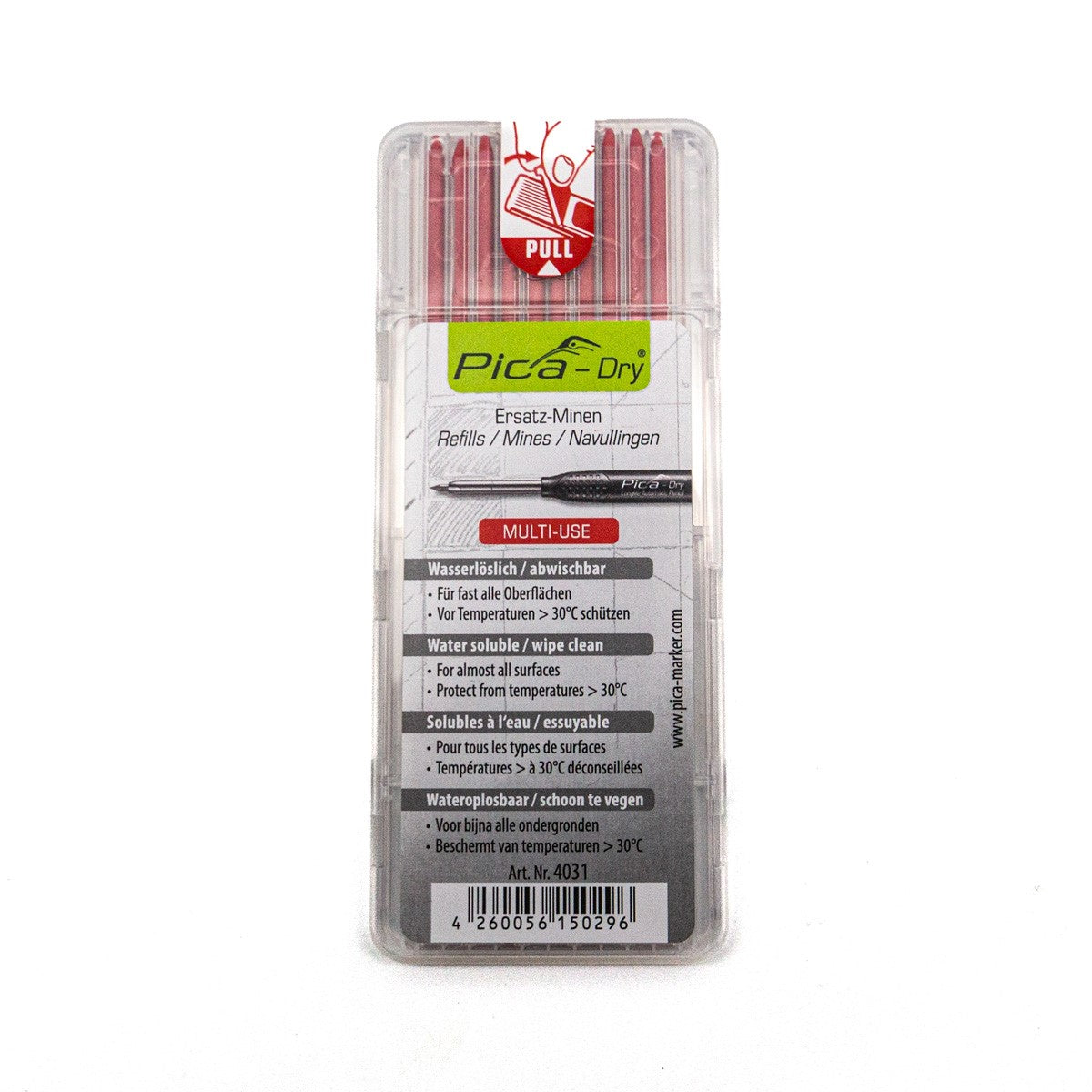 Pica Pack of 10 Red Lead Refills for Dry Automatic Pencil on Woodworking Tools Store Australia