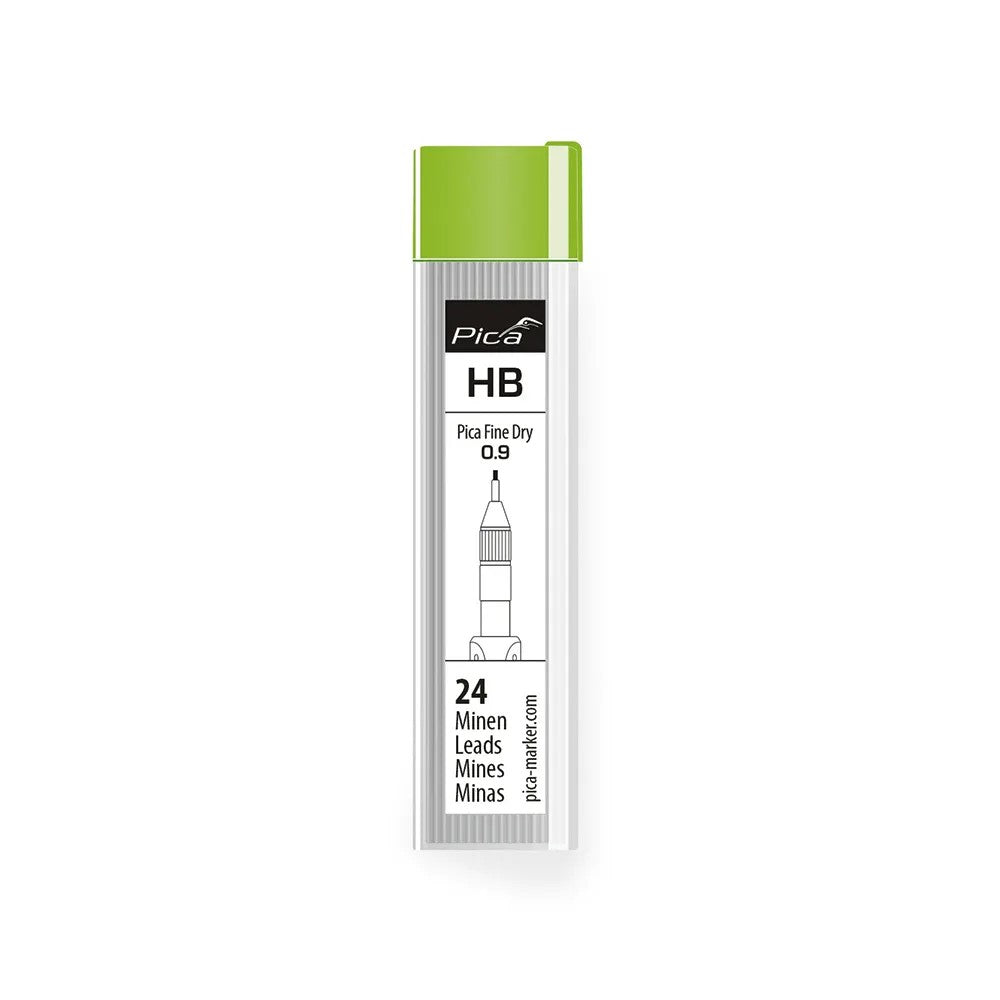 Pica Pack of 24 HB Lead Refills for Dry Fine Automatic Pencil - Close-up view of refill pack showing 24 HB leads