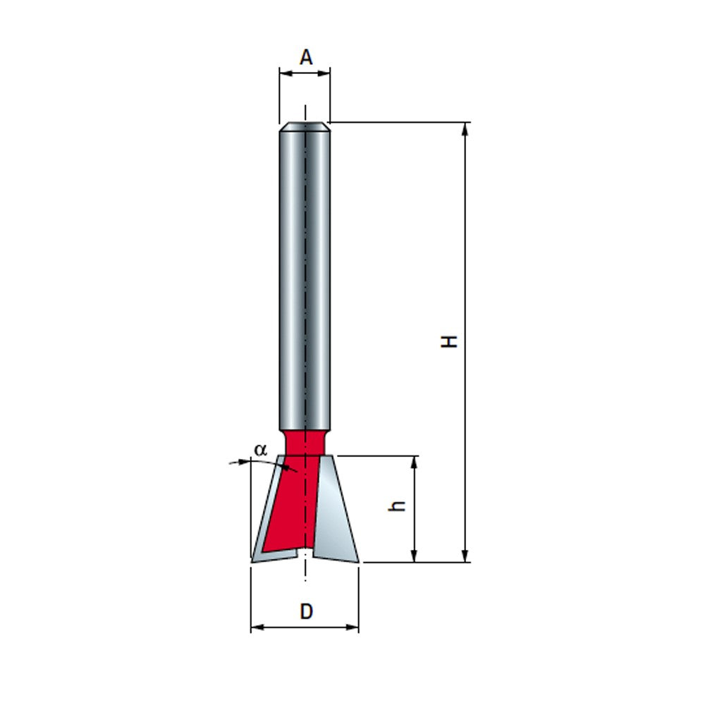 Freud Dovetail Router Bit creating precise 14-degree angle joints for drawers and boxes