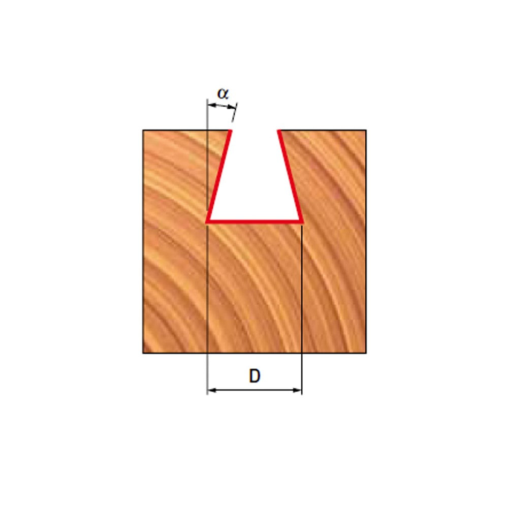 Freud Dovetail Router Bit creating precise 14-degree angle joints for drawers and furniture