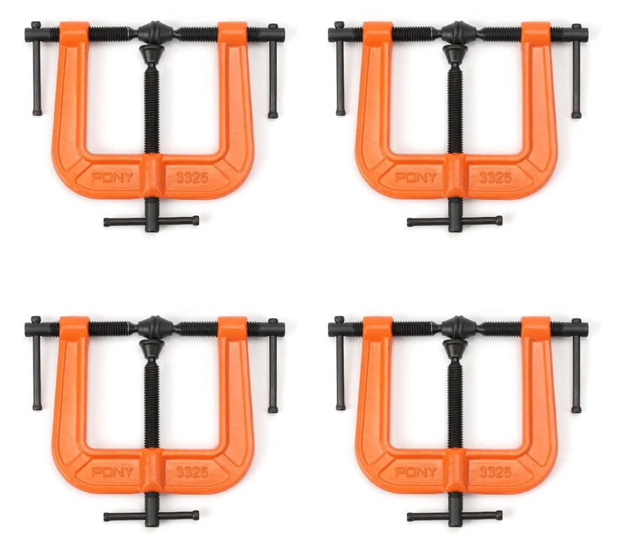 Pony Jorgensen Set of 4 Three-Way Edging Clamps for Edge Banding in Australian woodworking tools store