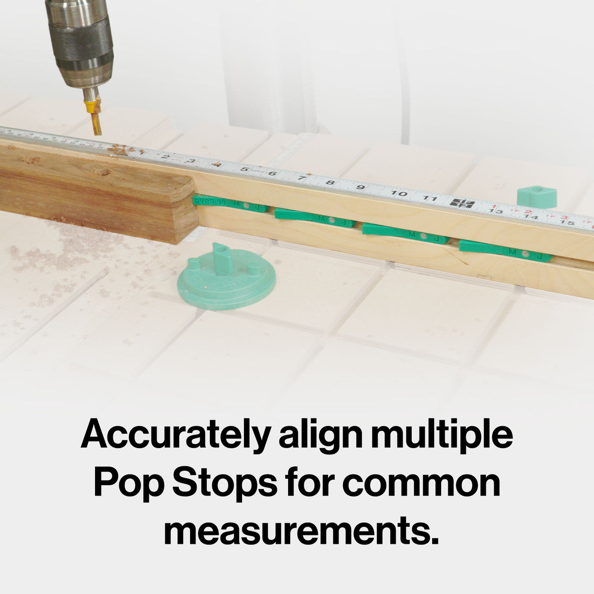 Microjig Matchfit Popstop in dovetail track, retractable design for precision woodworking