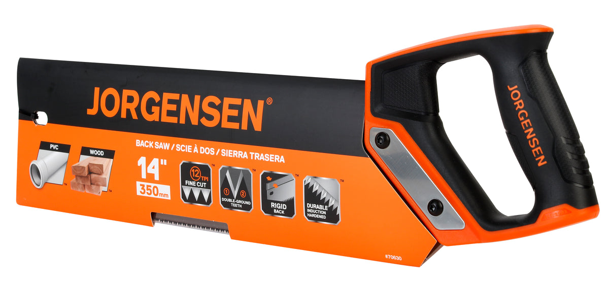 Pony Jorgensen 14in Tenon Saw with 12TPI Fine Cut Teeth in use on wood piece