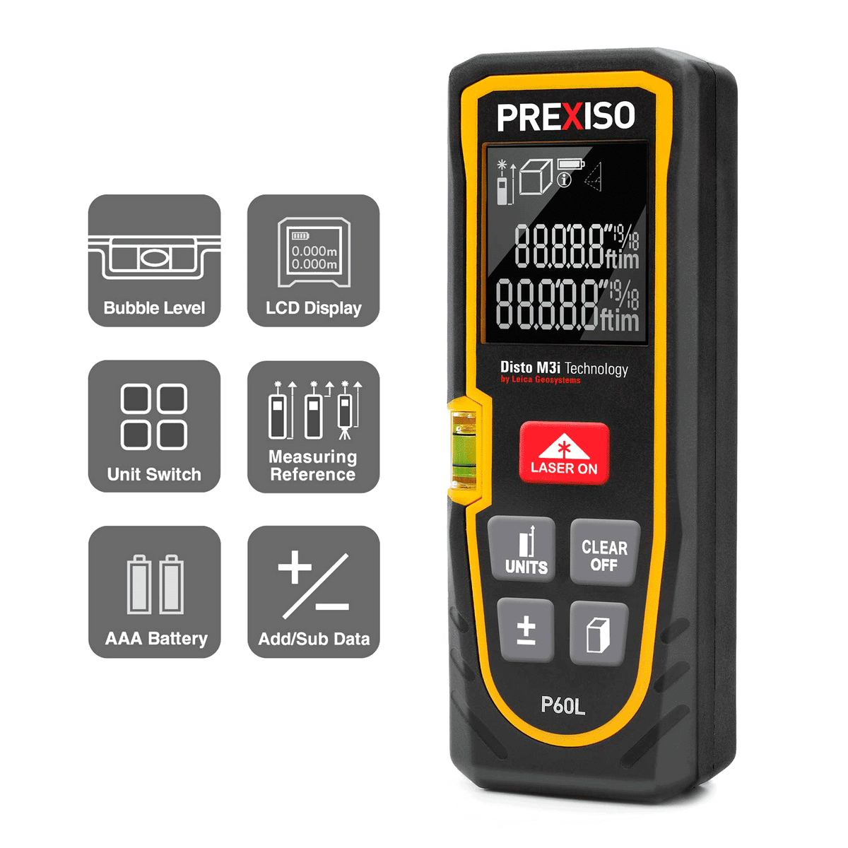 Prexiso Laser Measure P-60-L in action, ideal for workshops and construction projects