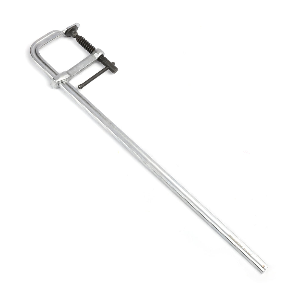 Pony Jorgensen 450mm Drop Forged Bar Clamps, angle view, chrome plated for rust resistance