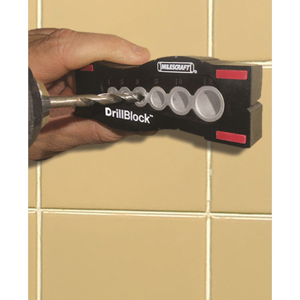 Portable DrillBlock Metric Drill Guide in use, ensuring precise and straight drilling