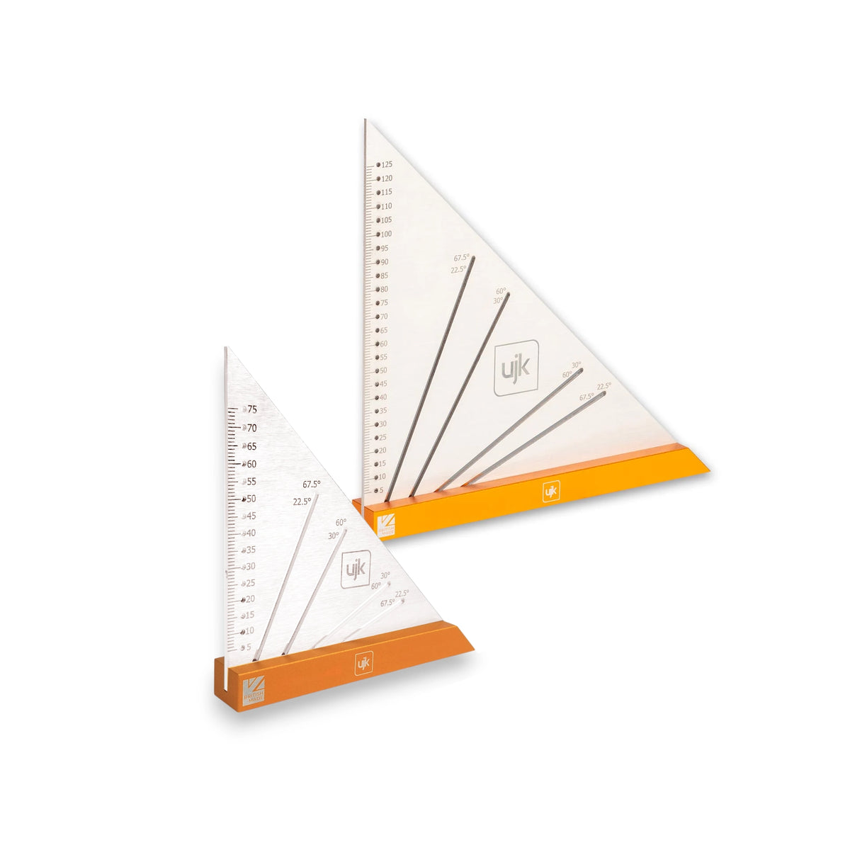 UJK Compact Angle Squares 75 & 125mm Stainless Steel Aluminium set of 2 woodworking tools Australia