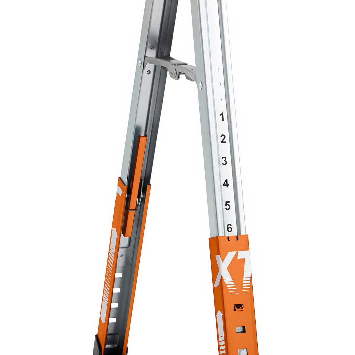 Adjustable Speedhorse XT Saw Horse with extended legs, providing heavy-duty support for woodworking projects