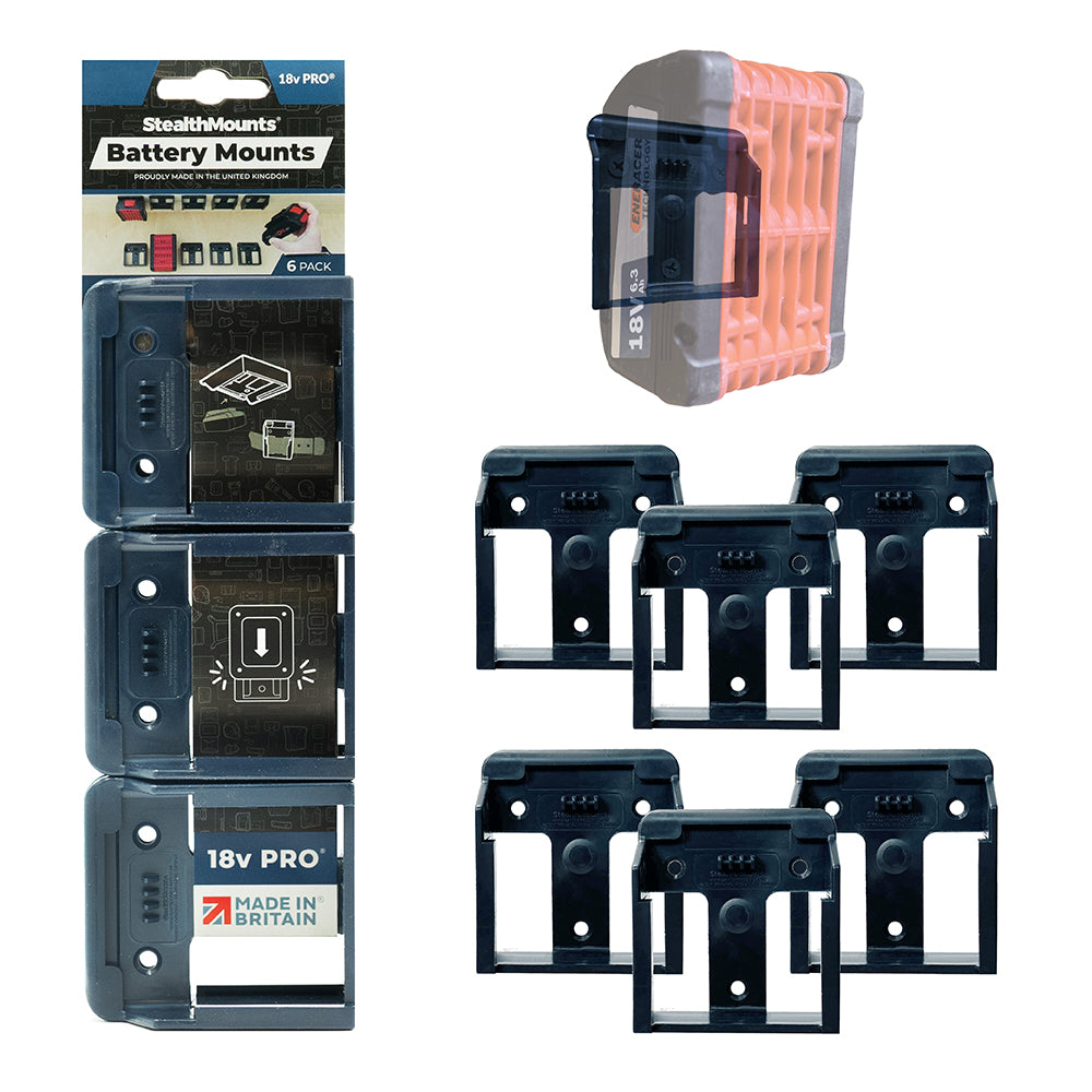 StealthMounts Bosch Battery Mounts 18V Pack of 6 Blue