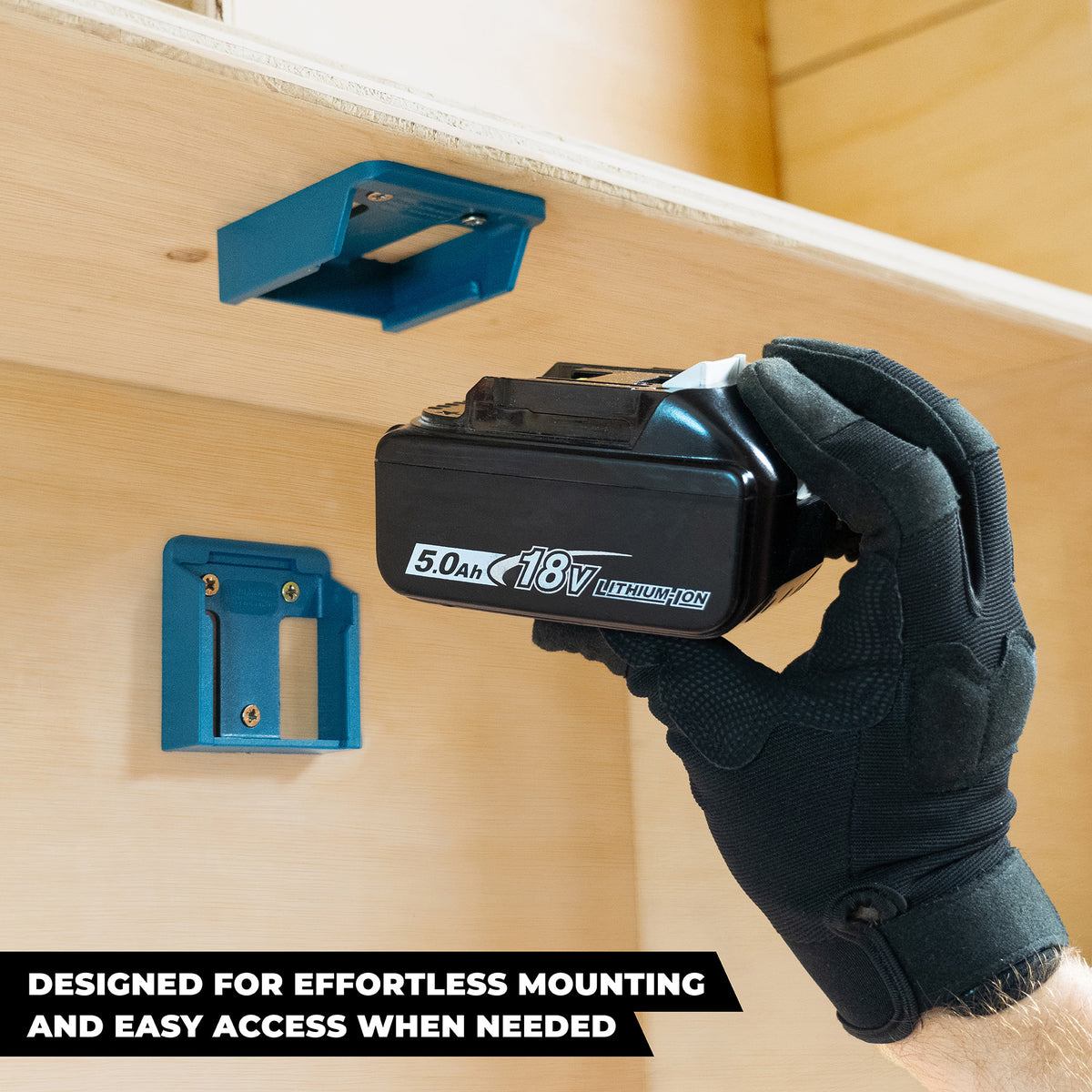 StealthMounts Makita 18V LXT Battery Mounts Pack of 6 Blue