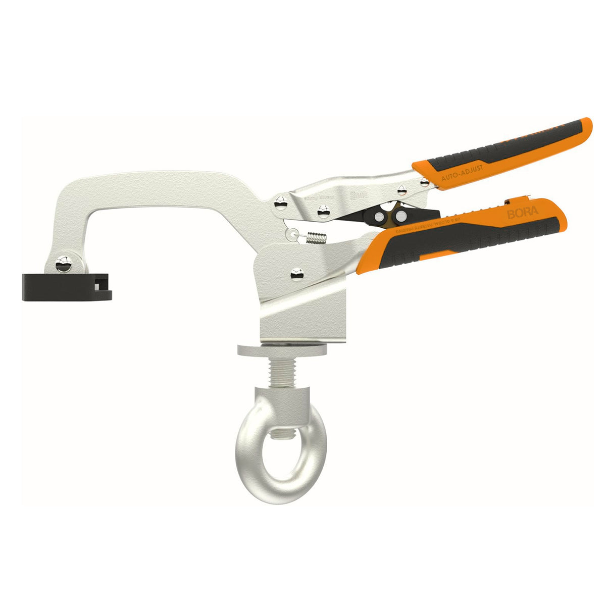 BORA Tool 3in Auto Adjust Hold-Down clamping on workbench