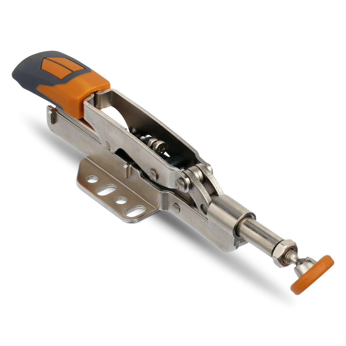 BORA Tool Large Auto Adjust Inline Toggle Clamp in use on woodworking project